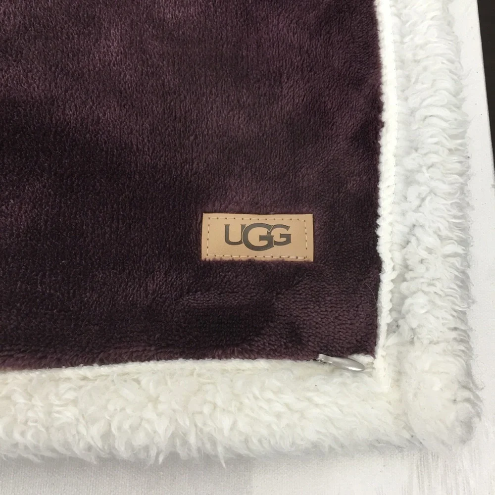 UGG King Pillow Shams Purple Sherpa Fleece Pillow Case Bedding